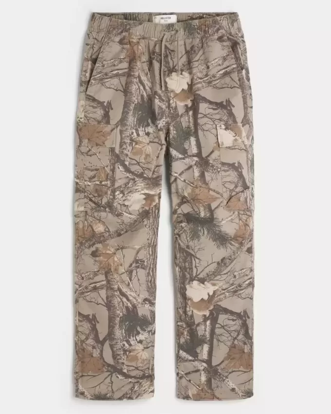 Pantaloni largi Cargo cu tragere Pantaloni largi Cargo cu tragere