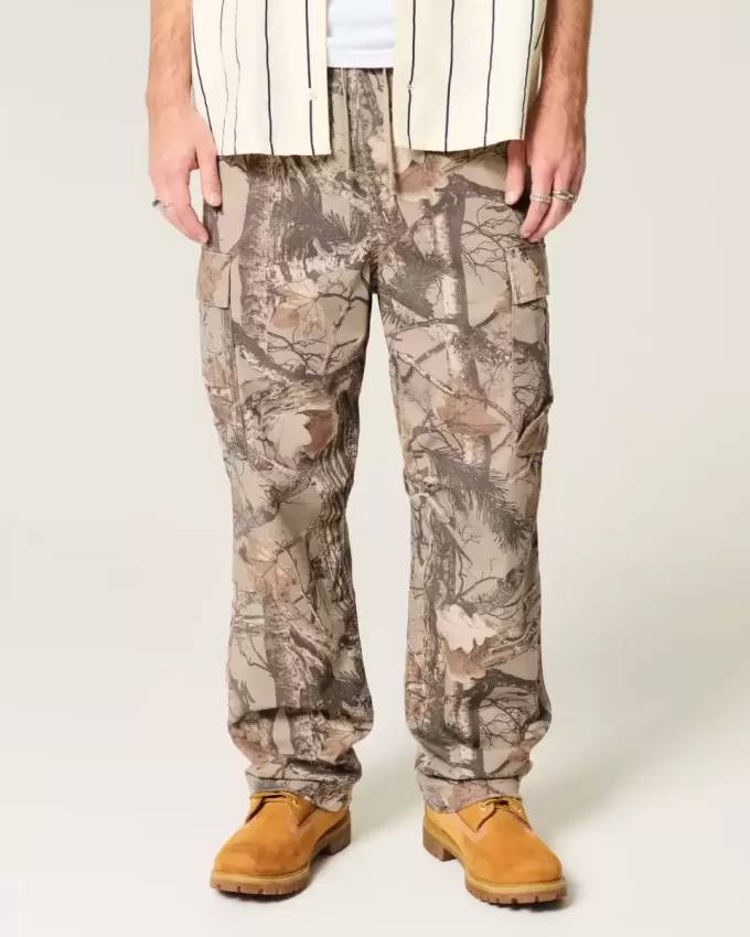 Pantaloni largi Cargo cu tragere Pantaloni largi Cargo cu tragere