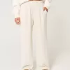 Pantaloni largi cu coaste confortabile Pantaloni largi cu coaste confortabile