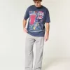 Pantaloni largi cu talie flexibilă din amestec de in Pantaloni largi cu talie flexibilă din amestec de in