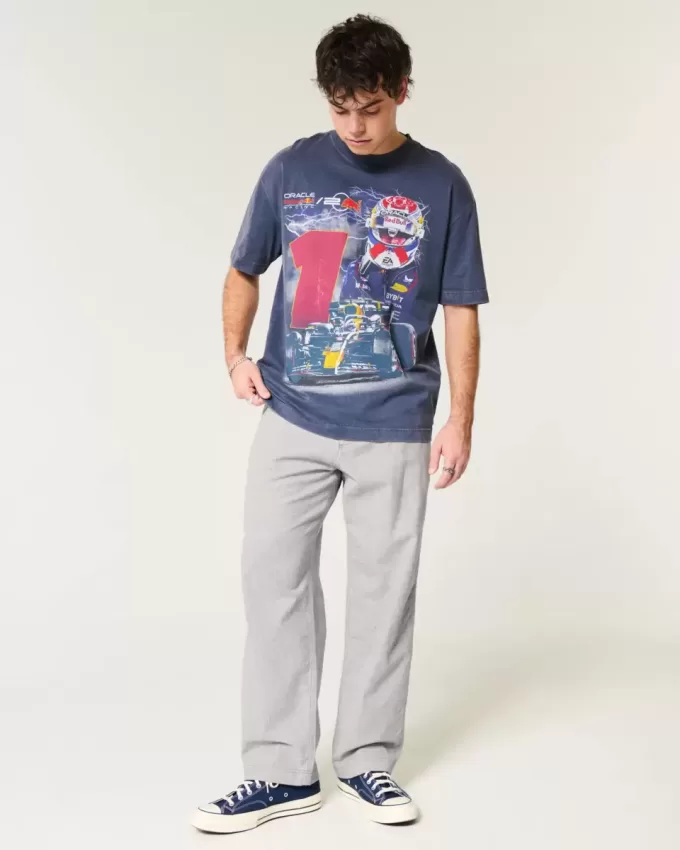 Pantaloni largi cu talie flexibilă din amestec de in Pantaloni largi cu talie flexibilă din amestec de in