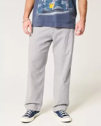 Pantaloni largi cu talie flexibilă din amestec de in