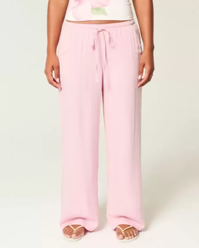Pantaloni largi cu talie joasă Pantaloni largi cu talie joasă