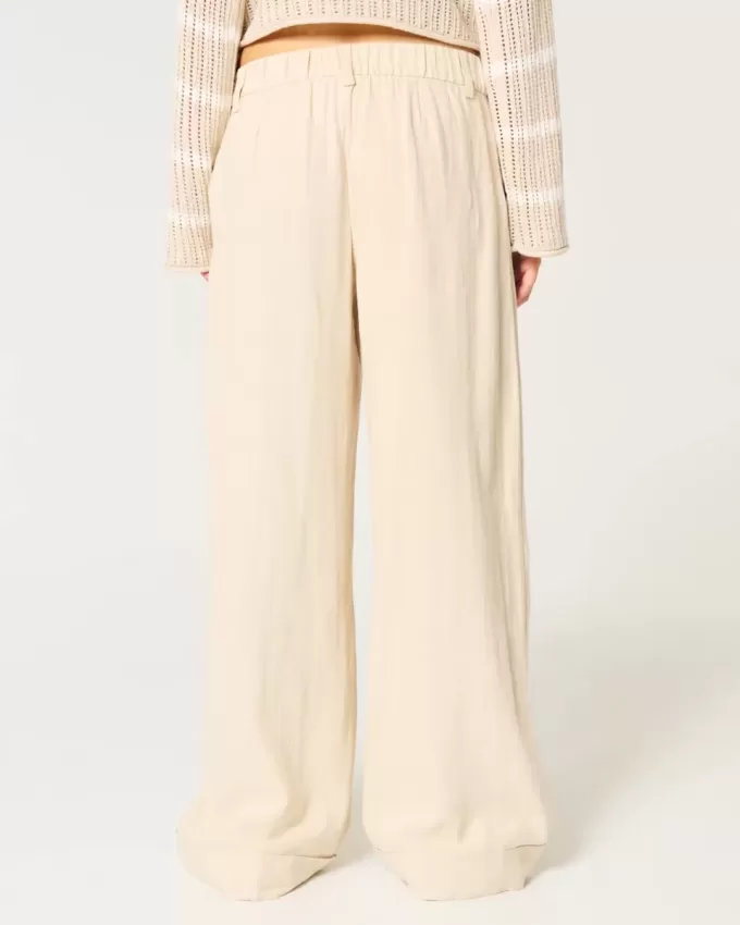 Pantaloni largi cu talie joasă Pantaloni largi cu talie joasă