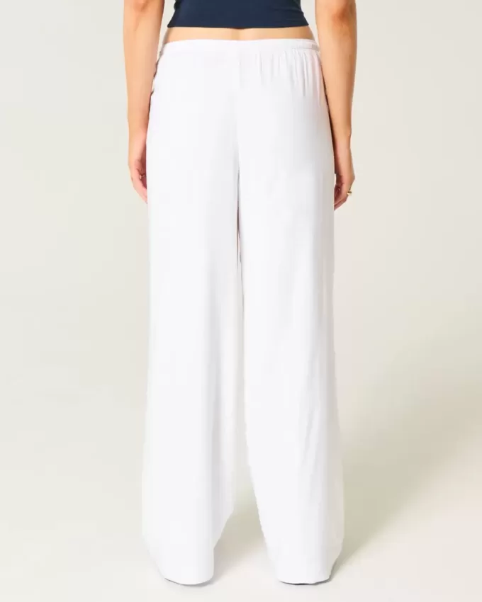 Pantaloni largi cu talie joasă Pantaloni largi cu talie joasă