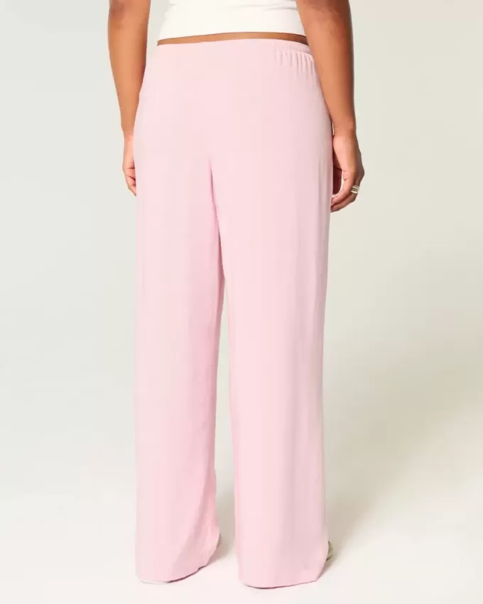 Pantaloni largi cu talie joasă Pantaloni largi cu talie joasă