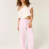 Pantaloni largi cu tragere din amestec de in Pantaloni largi cu tragere din amestec de in