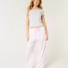 Pantaloni largi cu tragere din amestec de in Pantaloni largi cu tragere din amestec de in