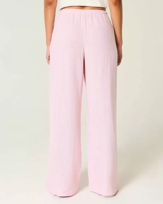 Pantaloni largi cu tragere din amestec de in Pantaloni largi cu tragere din amestec de in
