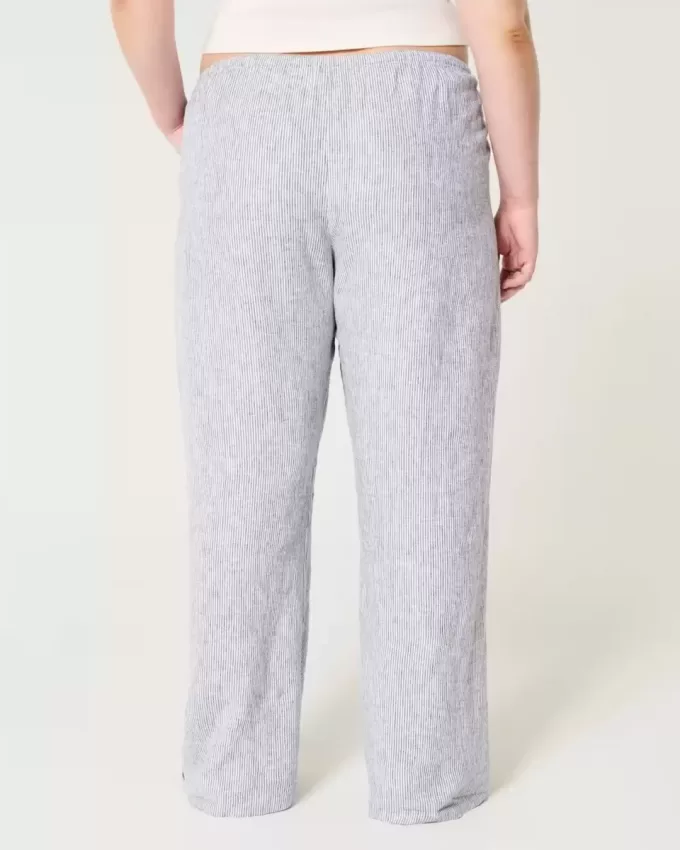 Pantaloni largi cu tragere din amestec de in Pantaloni largi cu tragere din amestec de in