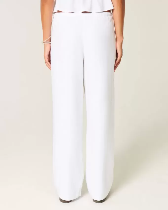 Pantaloni largi cu tragere din amestec de in Pantaloni largi cu tragere din amestec de in