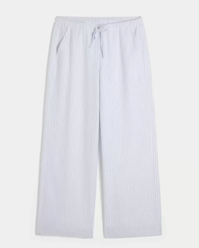 Pantaloni largi cu tragere din amestec de in Pantaloni largi cu tragere din amestec de in