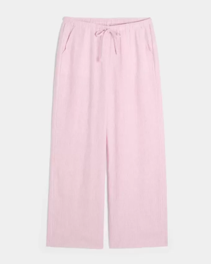 Pantaloni largi cu tragere din amestec de in Pantaloni largi cu tragere din amestec de in