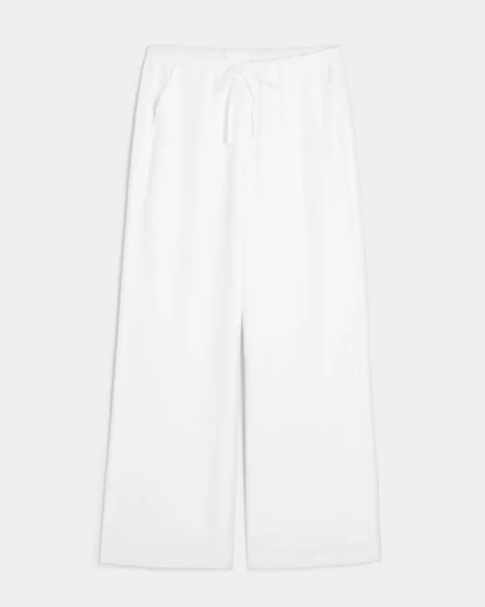 Pantaloni largi cu tragere din amestec de in Pantaloni largi cu tragere din amestec de in
