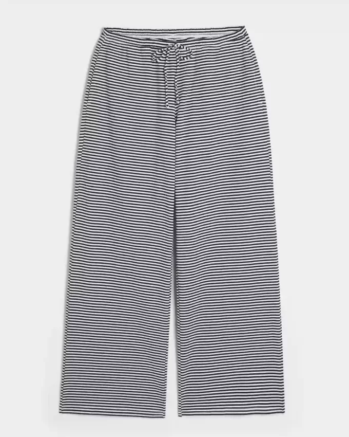 Pantaloni largi cu tragere din tricot Pantaloni largi cu tragere din tricot
