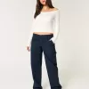 Pantaloni largi de dulgher conici cu talie joasă Pantaloni largi de dulgher conici cu talie joasă