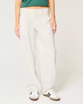 Pantaloni largi de dulgher conici cu talie joasă