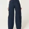 Pantaloni largi de dulgher conici cu talie joasă Pantaloni largi de dulgher conici cu talie joasă