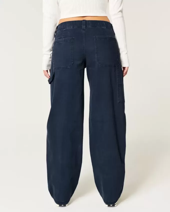 Pantaloni largi de dulgher conici cu talie joasă Pantaloni largi de dulgher conici cu talie joasă