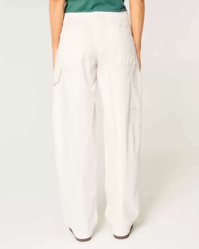 Pantaloni largi de dulgher conici cu talie joasă Pantaloni largi de dulgher conici cu talie joasă