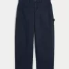 Pantaloni largi de dulgher conici cu talie joasă Pantaloni largi de dulgher conici cu talie joasă