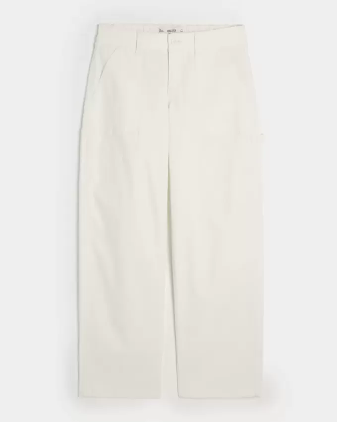 Pantaloni largi de dulgher conici cu talie joasă Pantaloni largi de dulgher conici cu talie joasă