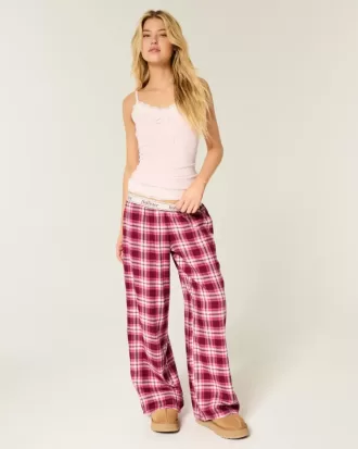 Pantaloni largi de flanel