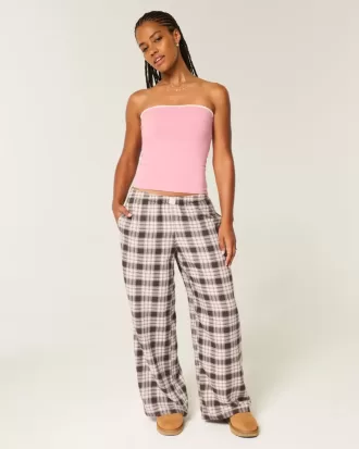 Pantaloni largi de flanel