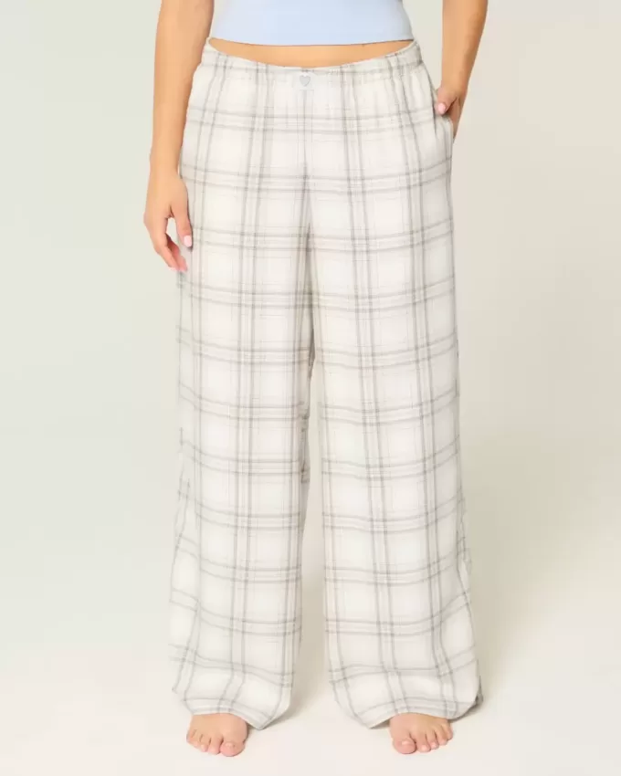 Pantaloni largi de flanel Pantaloni largi de flanel