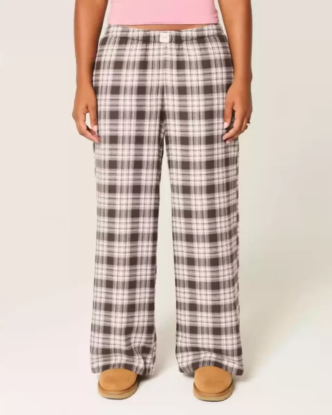 Pantaloni largi de flanel Pantaloni largi de flanel