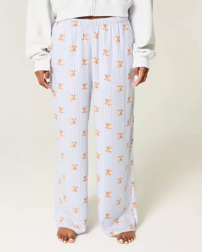 Pantaloni largi de flanel Pantaloni largi de flanel