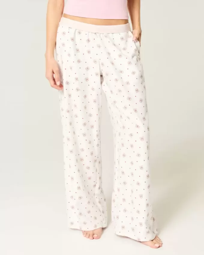 Pantaloni largi de flanel Pantaloni largi de flanel