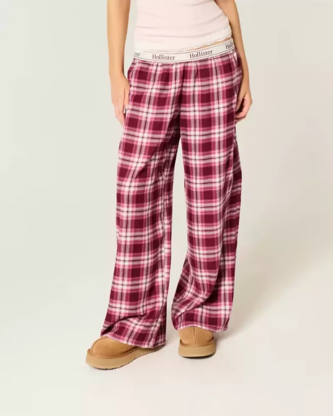 Pantaloni largi de flanel Pantaloni largi de flanel