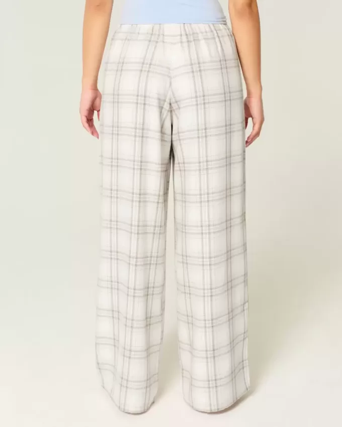 Pantaloni largi de flanel Pantaloni largi de flanel