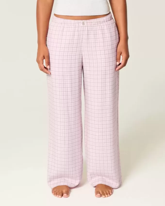 Pantaloni largi de flanel Pantaloni largi de flanel
