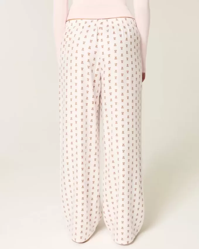 Pantaloni largi de flanel Pantaloni largi de flanel
