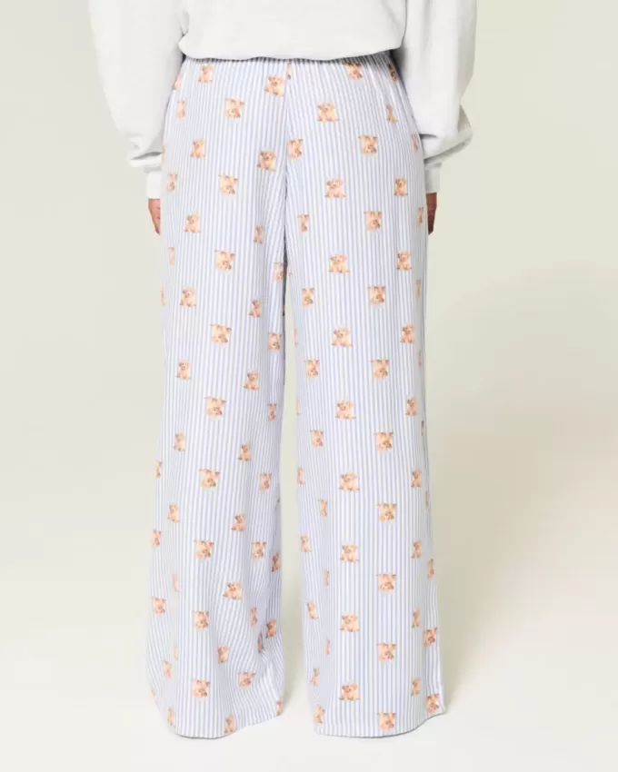 Pantaloni largi de flanel Pantaloni largi de flanel