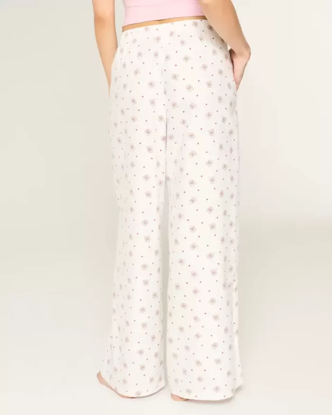 Pantaloni largi de flanel Pantaloni largi de flanel