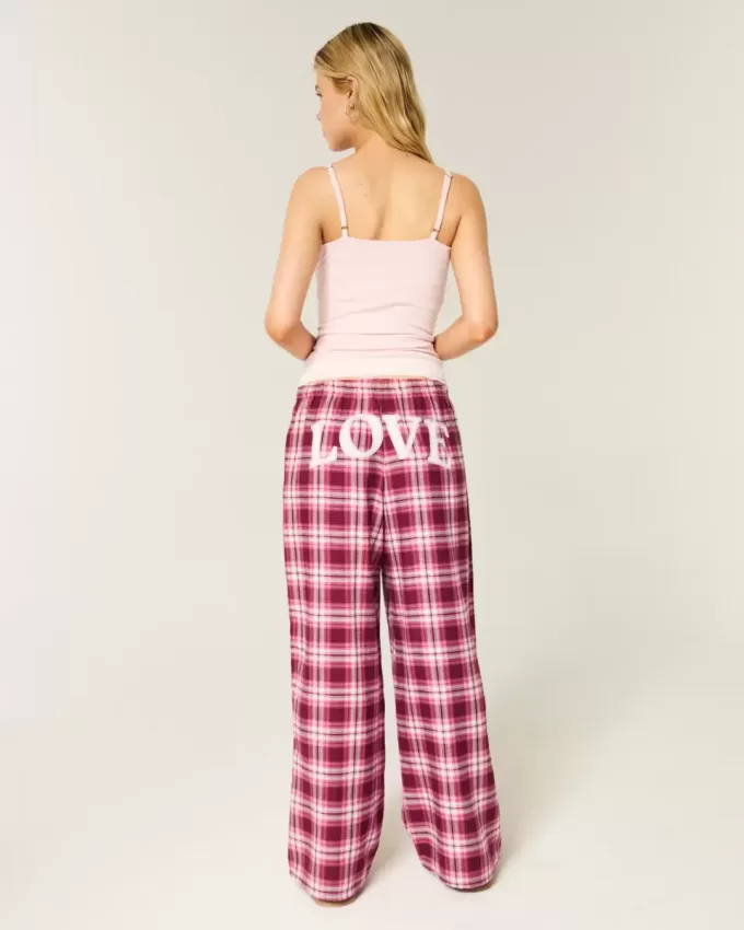 Pantaloni largi de flanel Pantaloni largi de flanel