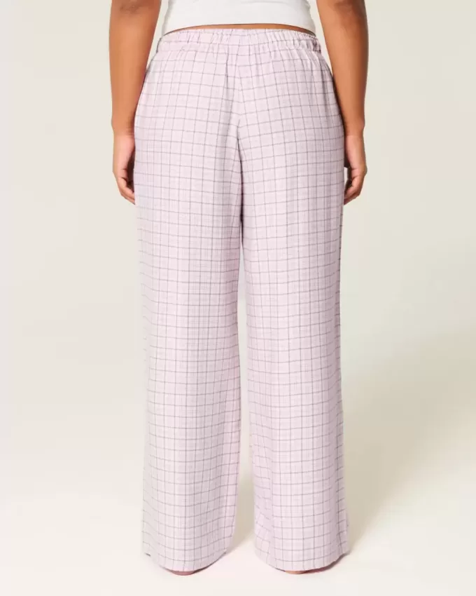 Pantaloni largi de flanel Pantaloni largi de flanel