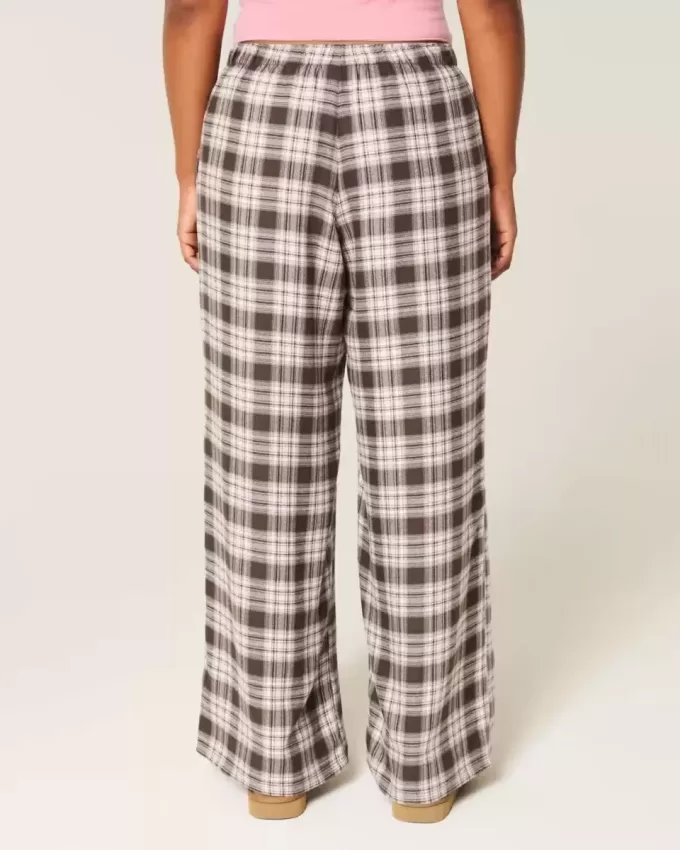 Pantaloni largi de flanel Pantaloni largi de flanel