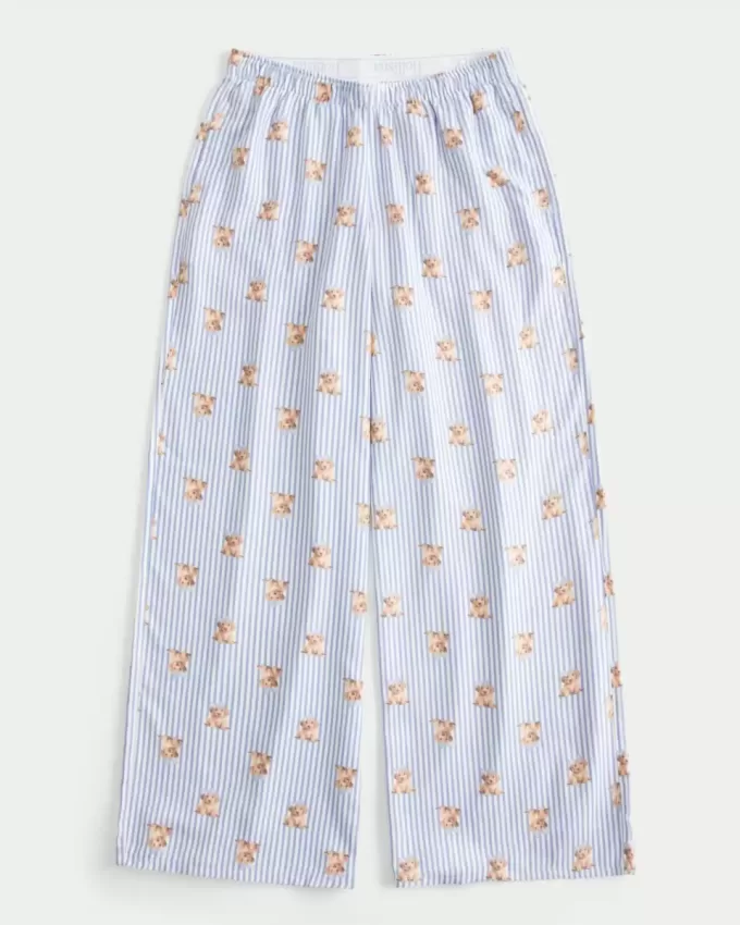Pantaloni largi de flanel Pantaloni largi de flanel