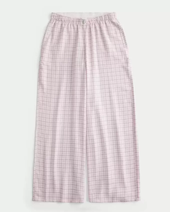 Pantaloni largi de flanel Pantaloni largi de flanel