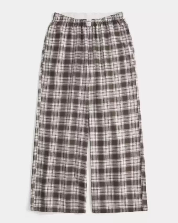Pantaloni largi de flanel Pantaloni largi de flanel