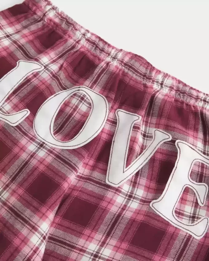 Pantaloni largi de flanel Pantaloni largi de flanel