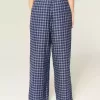 Pantaloni largi din flanel cu grafic numeric Pantaloni largi din flanel cu grafic numeric