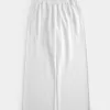 Pantaloni largi din lână cu talie cu logo Pantaloni largi din lână cu talie cu logo