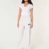 Pantaloni largi din lână grafic NYC Pantaloni largi din lână grafic NYC
