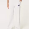 Pantaloni largi din lână grafic NYC Pantaloni largi din lână grafic NYC