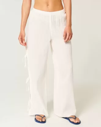 Pantaloni largi din tifon